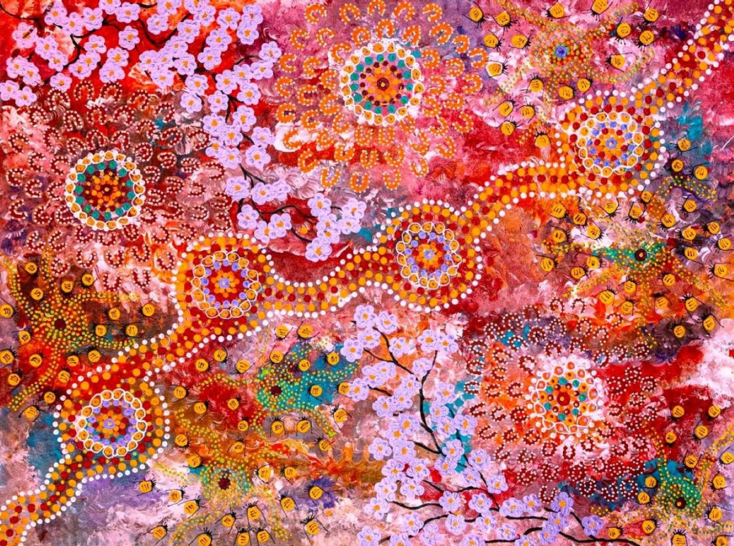 High-quality Indigenous Art Print featuring vibrant colors and intricate patterns, showcasing authentic cultural designs on premium paper.